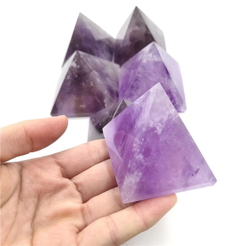 Energy Reiki Healing Natural Crystal Orgone Amethyst Pyramid Carved Stone