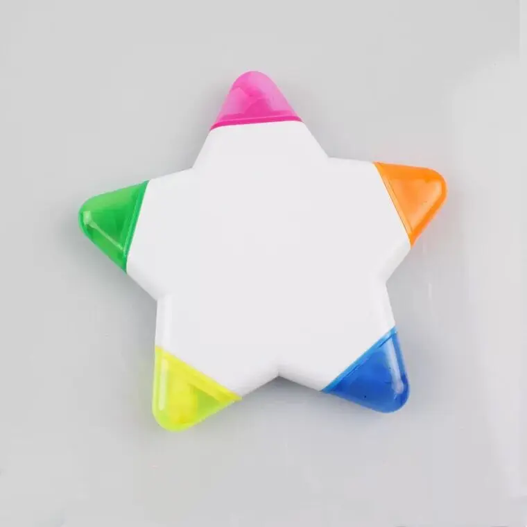 custom logo Five Star non toxic rainbow multi colors highlighter pen