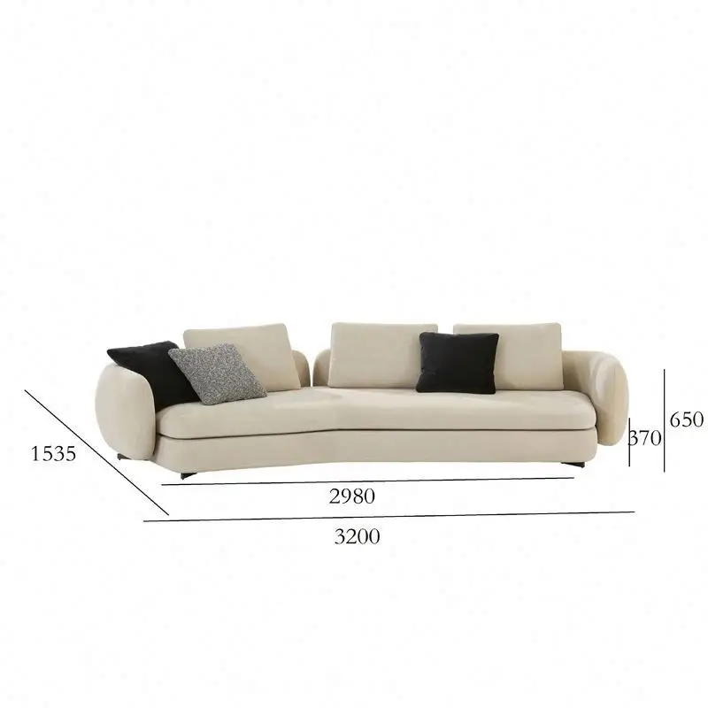 Foshan factory custom made high end luxury home villa fabric sofa furniture set for living room