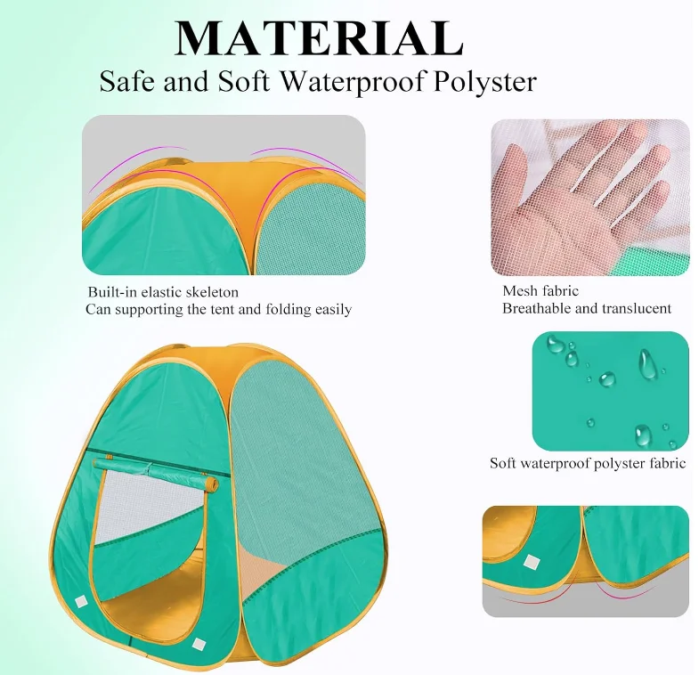 2 Pcs Automatic Setup and Foldable Playhouse Castle Toys Outdoor and Indoor Kids Play Tent Pop Up Tent for Girls and Boys