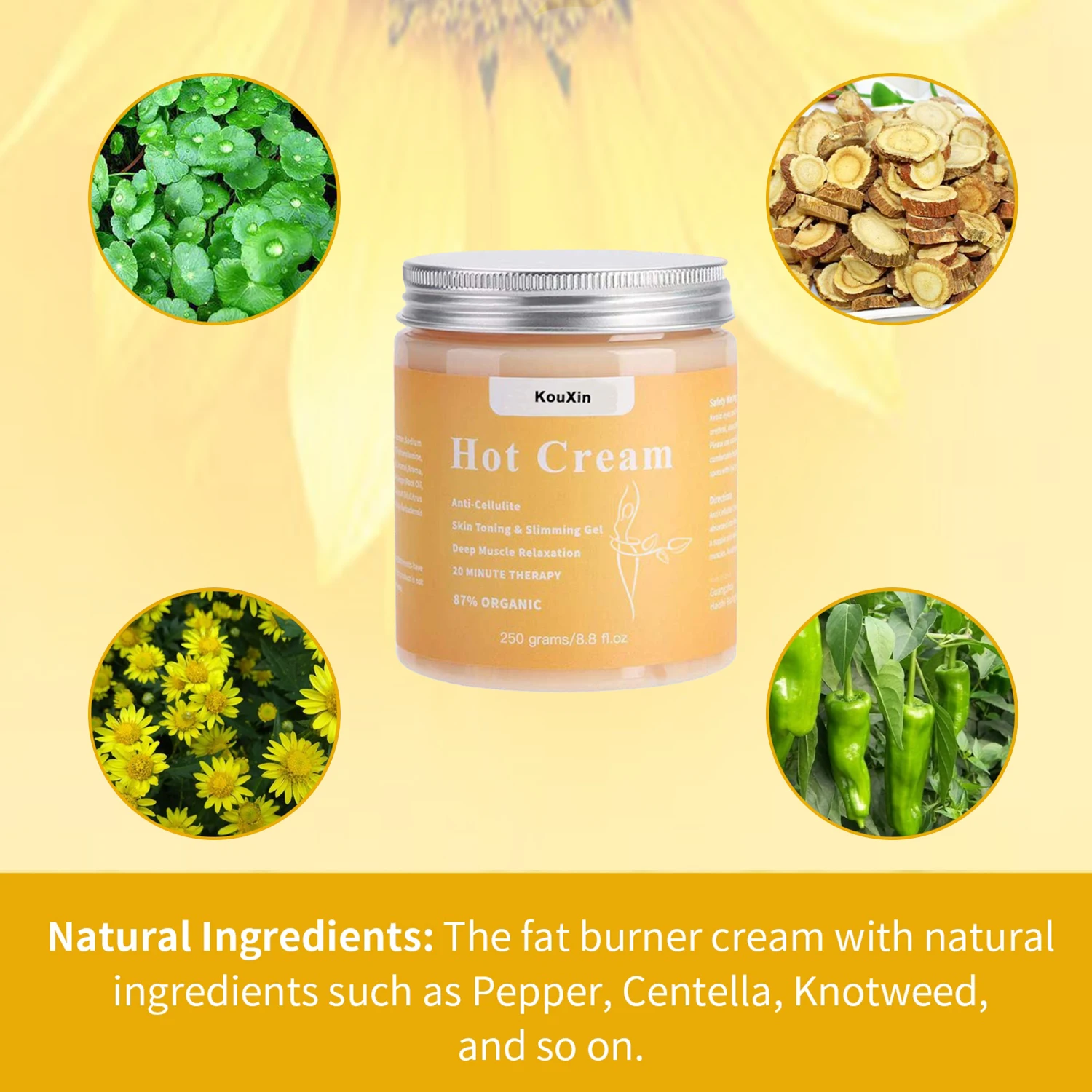 KouXin Hotsale Professional Cellulite Firming Body Fat Burning Massage Hot Cellulite Cream Slim Cream