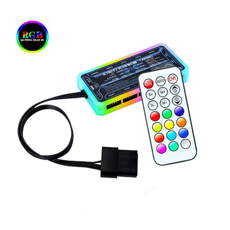 Long Life 12CM computer case cooling fan 5V ARGB pc cooling fans temperature control automatic cooler rgb fan