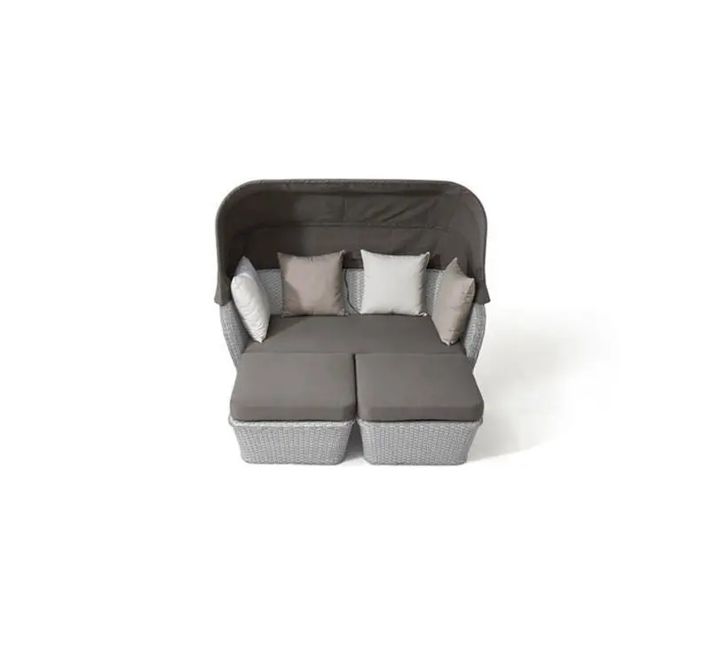 
New Arrival Garden Sunbed Lounge Sets Furniture Patio Woven Rattan Outdoor Daybed With Canopy 