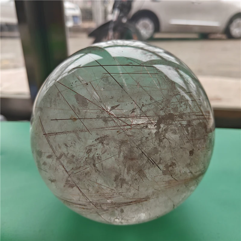 crystal craft ball natural rutilated  quartz crystal ball  crystal sphere for sale