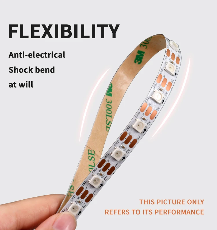 5V WS2812B Led Strip 5m 30 60 96 100 144 Pixel IP65 Black white PCB WS2812B Led Digital Strip