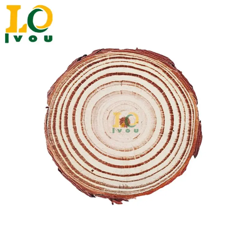 Custom Size Unfinished Wood Kit Round Circle Blank Wooden Slices with Hole for Crafts Diy Christmas Ornaments Wedding Home Decor