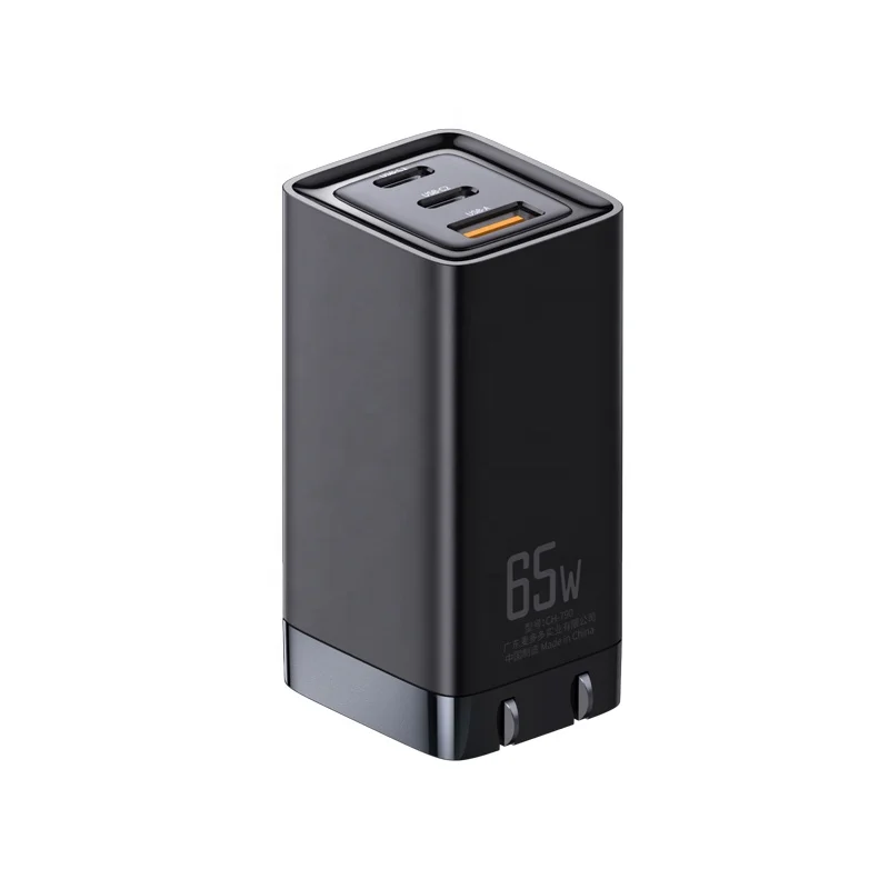 SUNLINE Hot Pd Qc3.0 3 Port Charger Usb C Quick Charge Fast Usb Charger EU UK KR Pin Pd GaN Adapter 65W GaN Charger