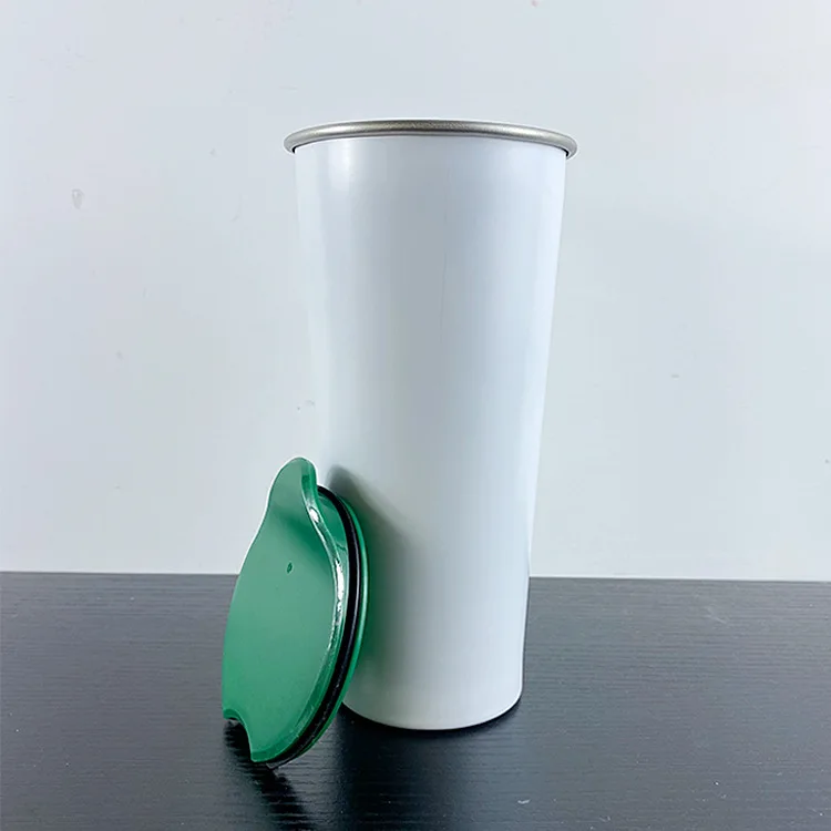 Colorful Double Layer Stainless Steel 304 Coffee Mug with Lid 500ml Water Cup Cold Drink Girls for Home Office