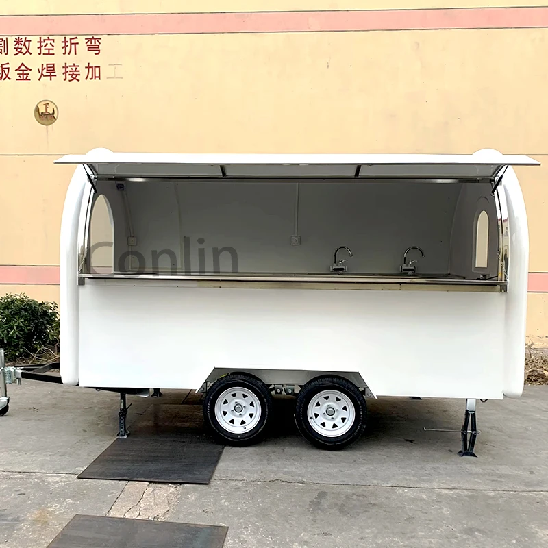 Beautiful Durable Food Trailer For Doing Pancakes Food Cart With Refrigerator Pizza Food Truck Bakery For Sale