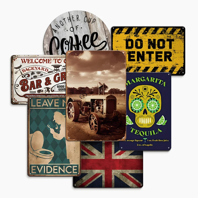 Custom Tin Sign 30*40cm Funny Signs Retro Antique Vintage Signs Metal Tin Wall Hanging Decoration