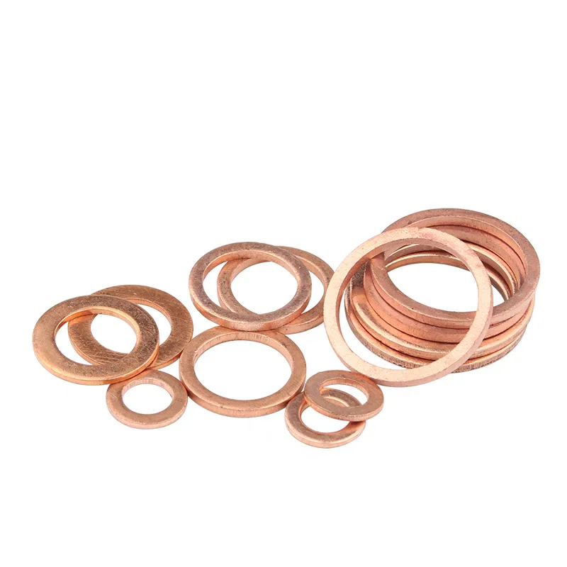 CHN DIN125 custom hot selling thin 304 stainless steel flat gasket red copper round plain washer  Large hole solid brass spacers