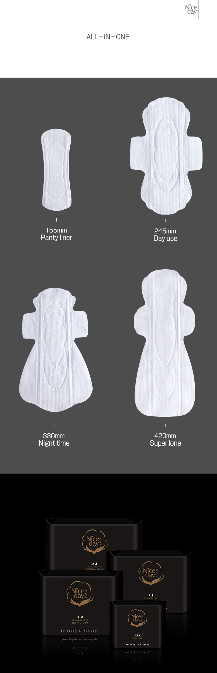 High Quality women sanitary napkin Disposable organic cotton pads  Free Samples Sanitary hot sale in Korean  32B