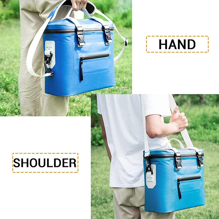 Wine Cooler Bag 8 Bottles Ice Cooler Bag Insulated Beer Carrier Freezable Cans Cooler Box for Picnic Dinner