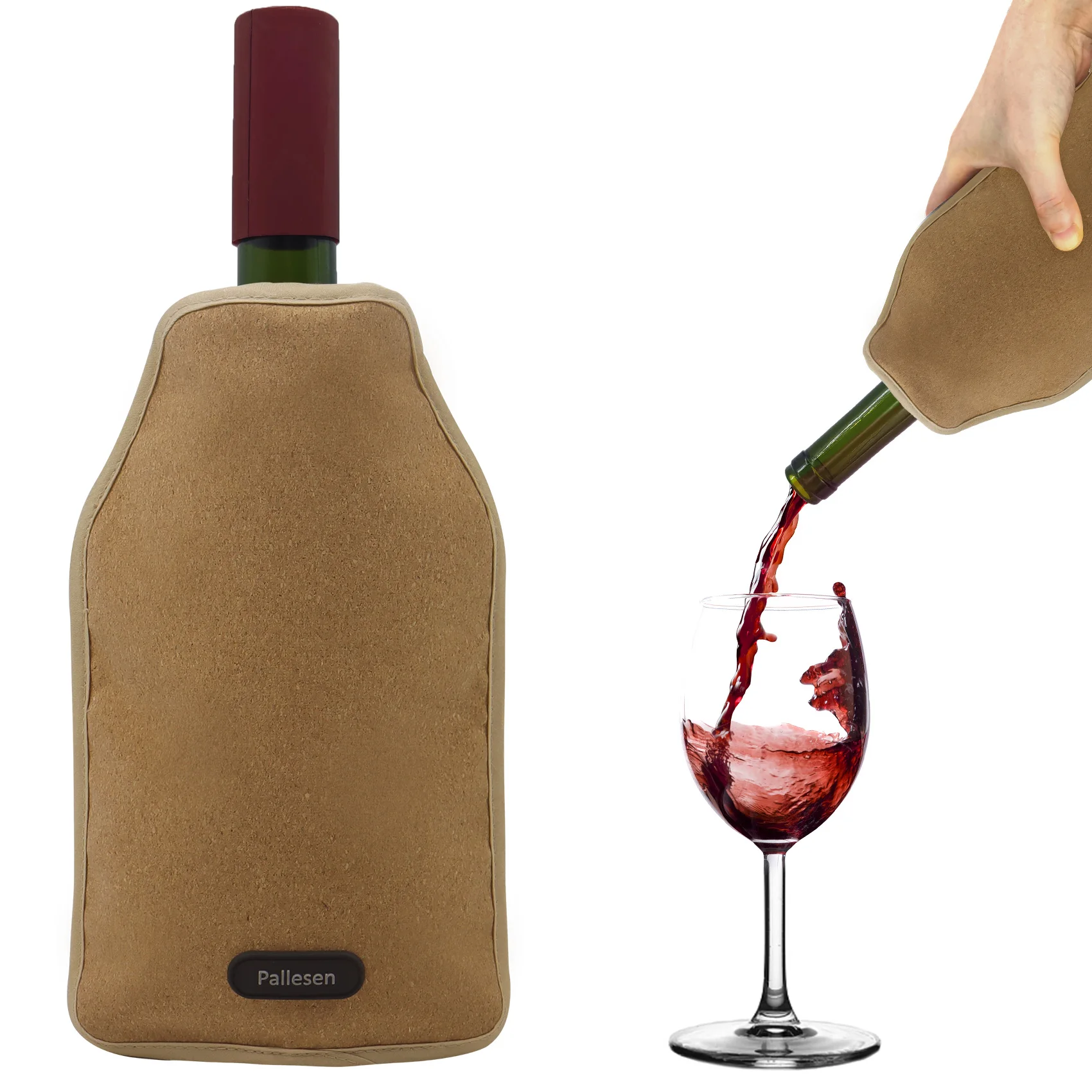 Trending product Cork pattern wine cooler sleeve Gel ice pack