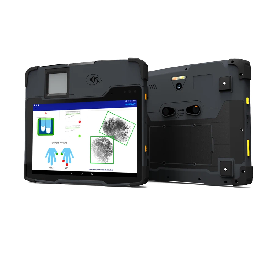 EKEMP Large Battery 10.1inch Mobile Enrollment Biometric Terminal Tablet Best Android Tablets with Fingerprint Recognition & GPS