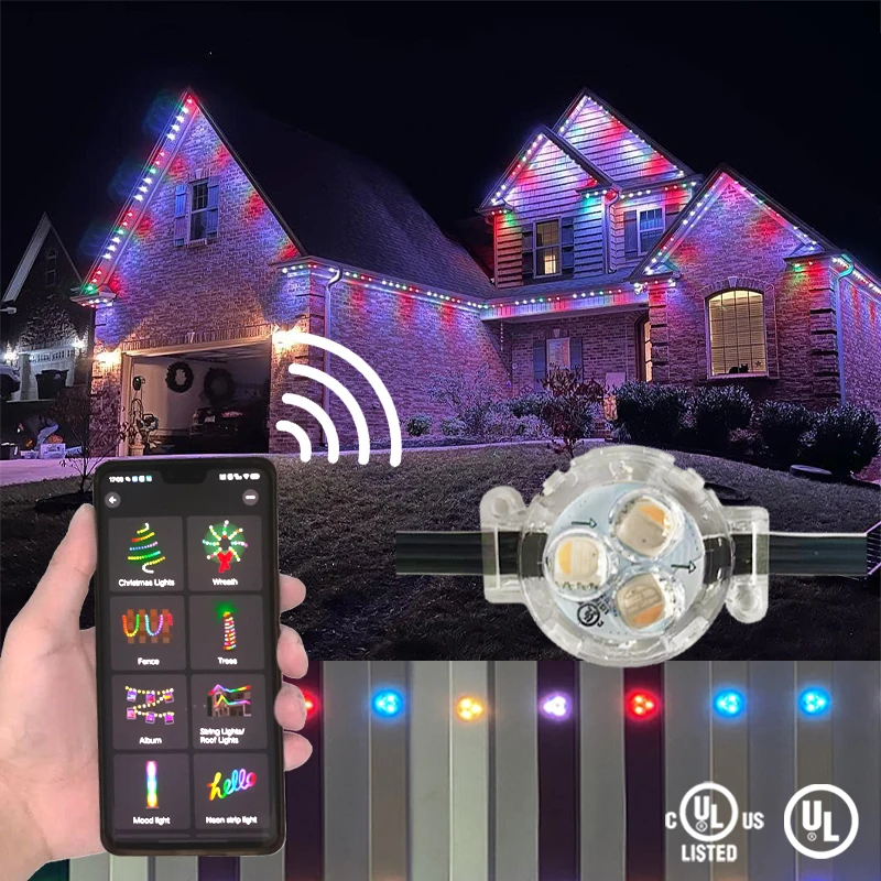 Permanent Outdoor Holiday Led Rgbw Christmas Lights With Track Led Point Lights