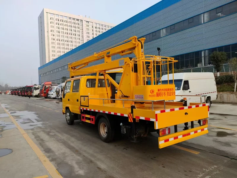 Isuzu 14-meter lifting telescopic boom aerial work truck is suitable for fire rescue power maintenance industrial installation