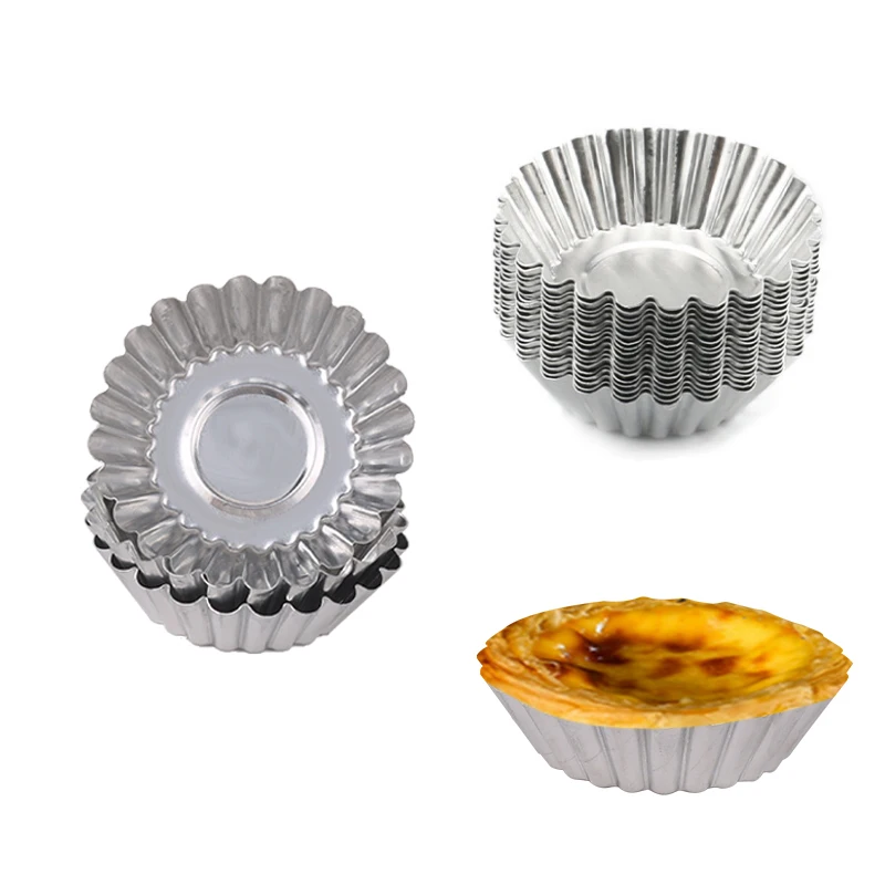 
Aluminum thickened lace custard mold Pastel de Nata Chrysanthemum coconut round custard mold 