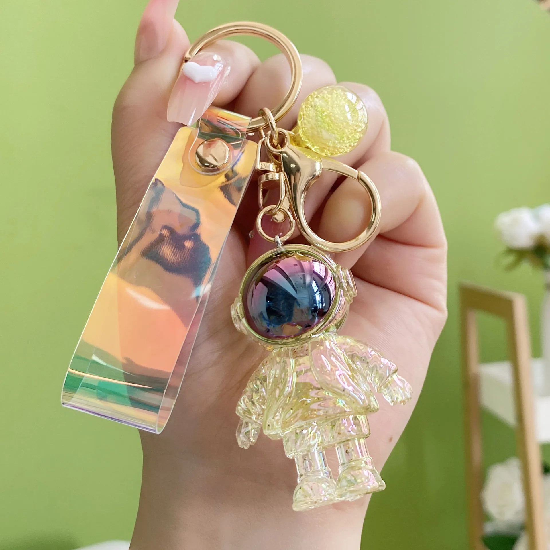 New Cartoon Astronaut Decor Action Figures Crystal  Crystal Space  Astronaut Keychain