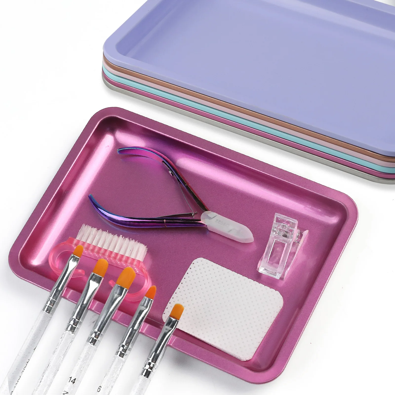 New Portable Nail Art Manicure Tools Stainless Steel Multifunctional Square Nail Storage Sterilizer Trays