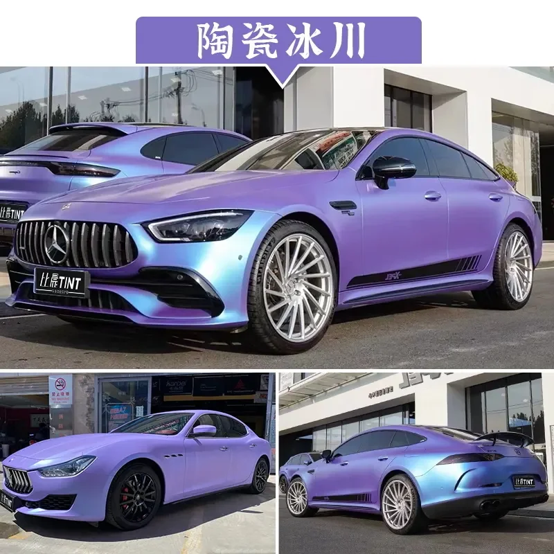 Satin Flip Glacial Frost Blue Car Wrap Vinyl Film Car Wrapping Stickers Vinyl Air Bubble Free For Vehicle Styling Size:1.52*18m