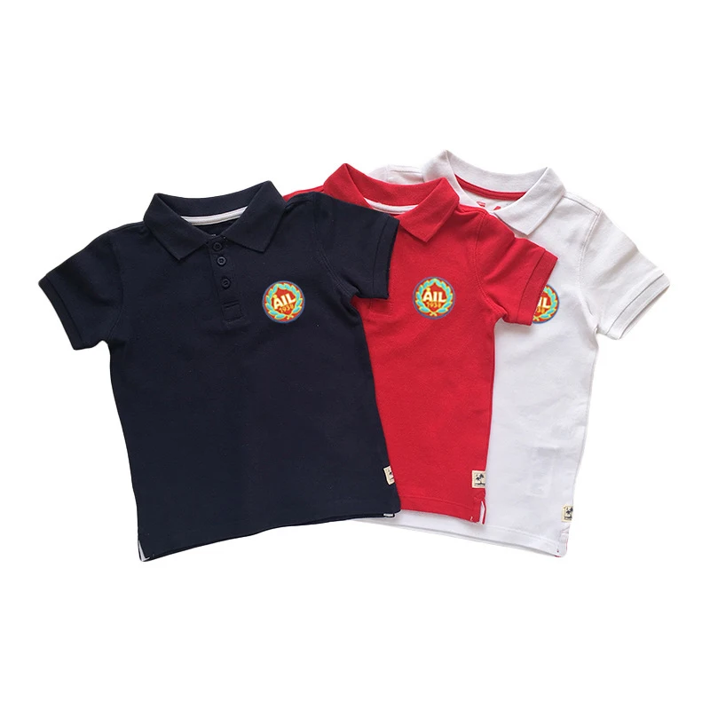 China Manufacturer Cotton Pique Polo Shirts Kids Custom Logo Embroidery Patch Polo T-shirts Boys