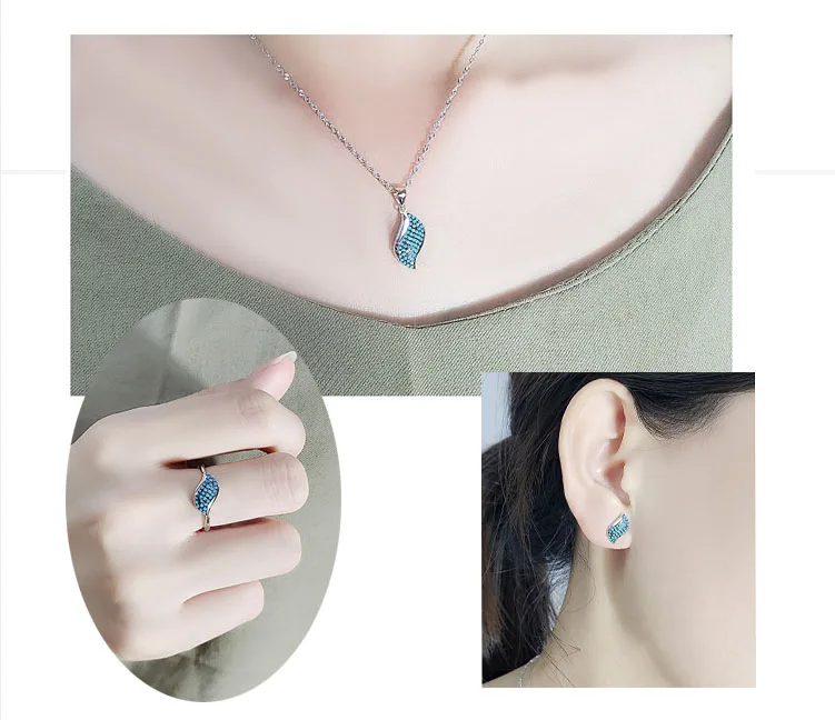 Wholesale Fashion Necklace Turkish Open Ring Geometric 925 Sterling Silver Jewelry Sets For Women