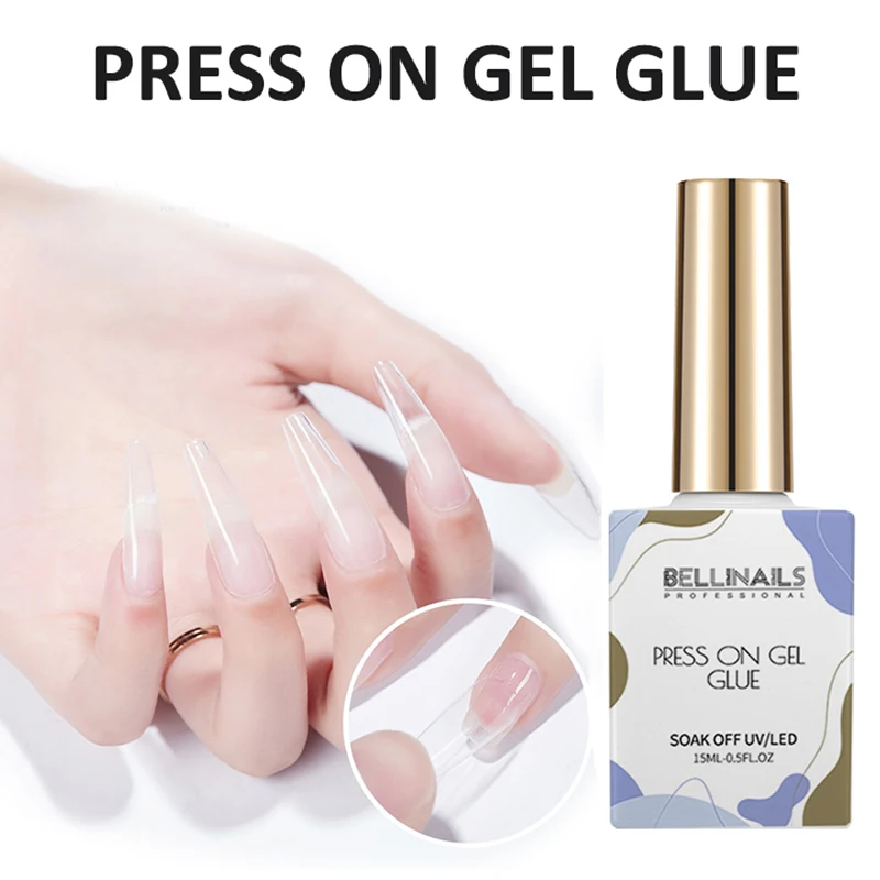 Bellinails 3 In 1 High Viscosity Art Decoration Strong Adhesion Super Glue Uv Gel Nail Glue Nail Tip Gel Glue gummy base