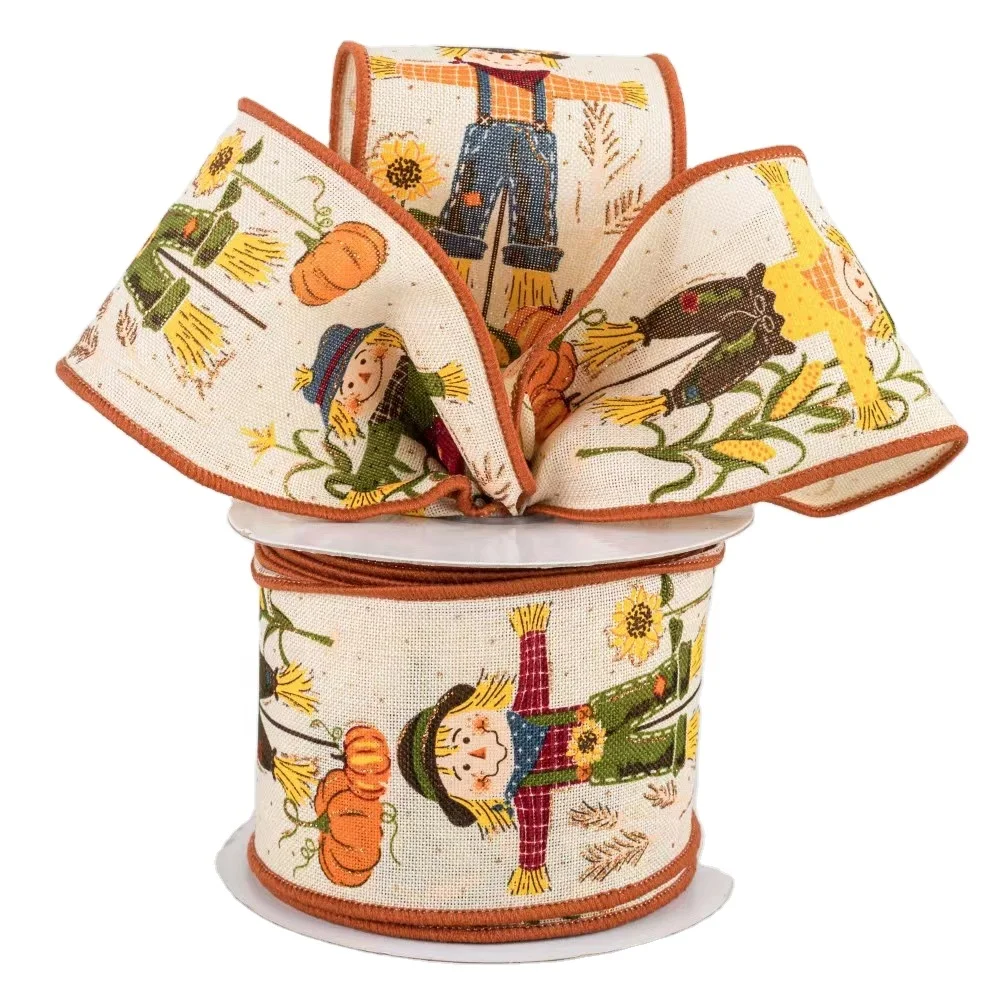 Factory Wholesale Orange Plaids Carrot Ribbon Gingham Ribbon for Home Decoration