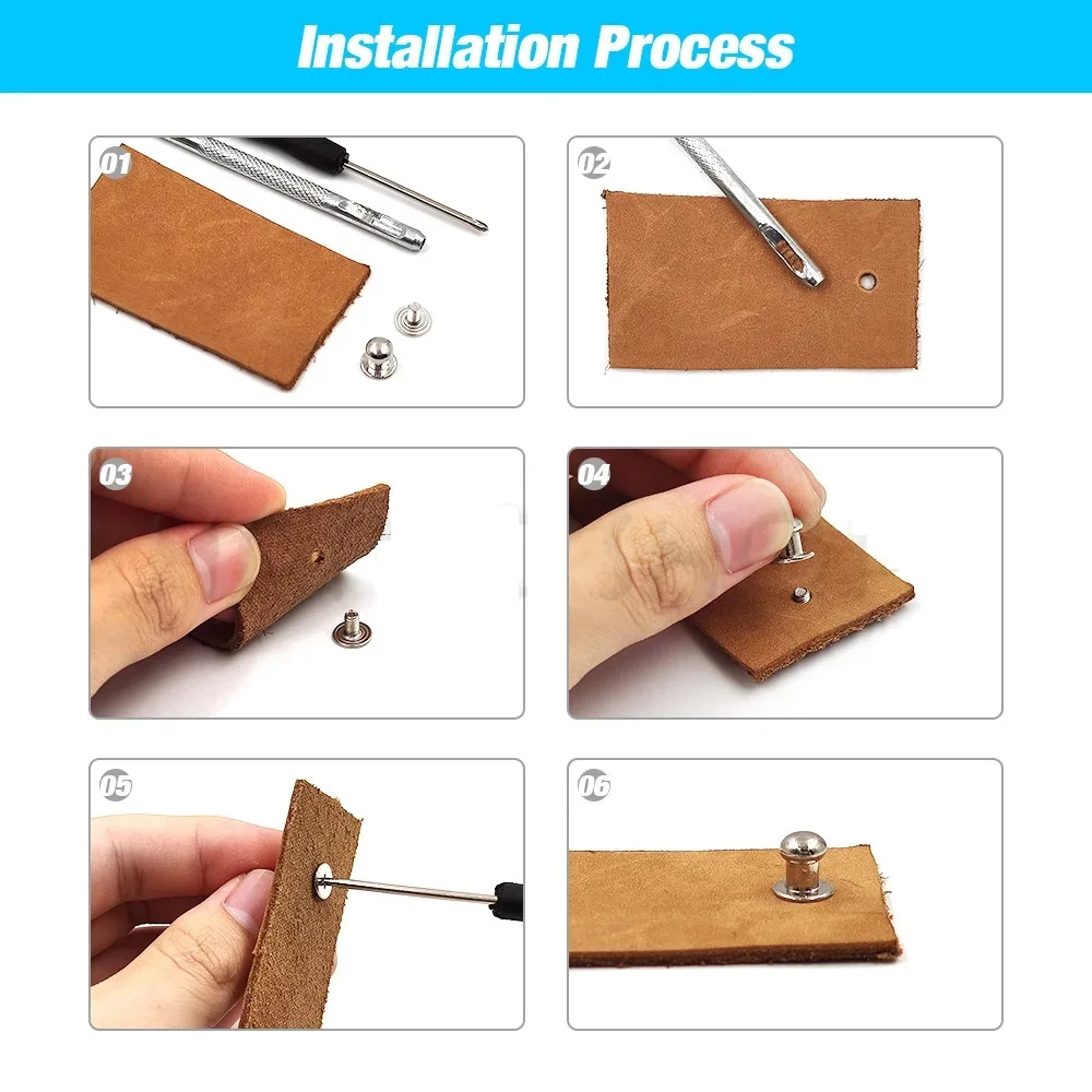 Metal Alloy Round Head Rivets Spikes Screw Rivets Studs DIY Crafts Leather Belt Watch Band Decor Nail Buckles