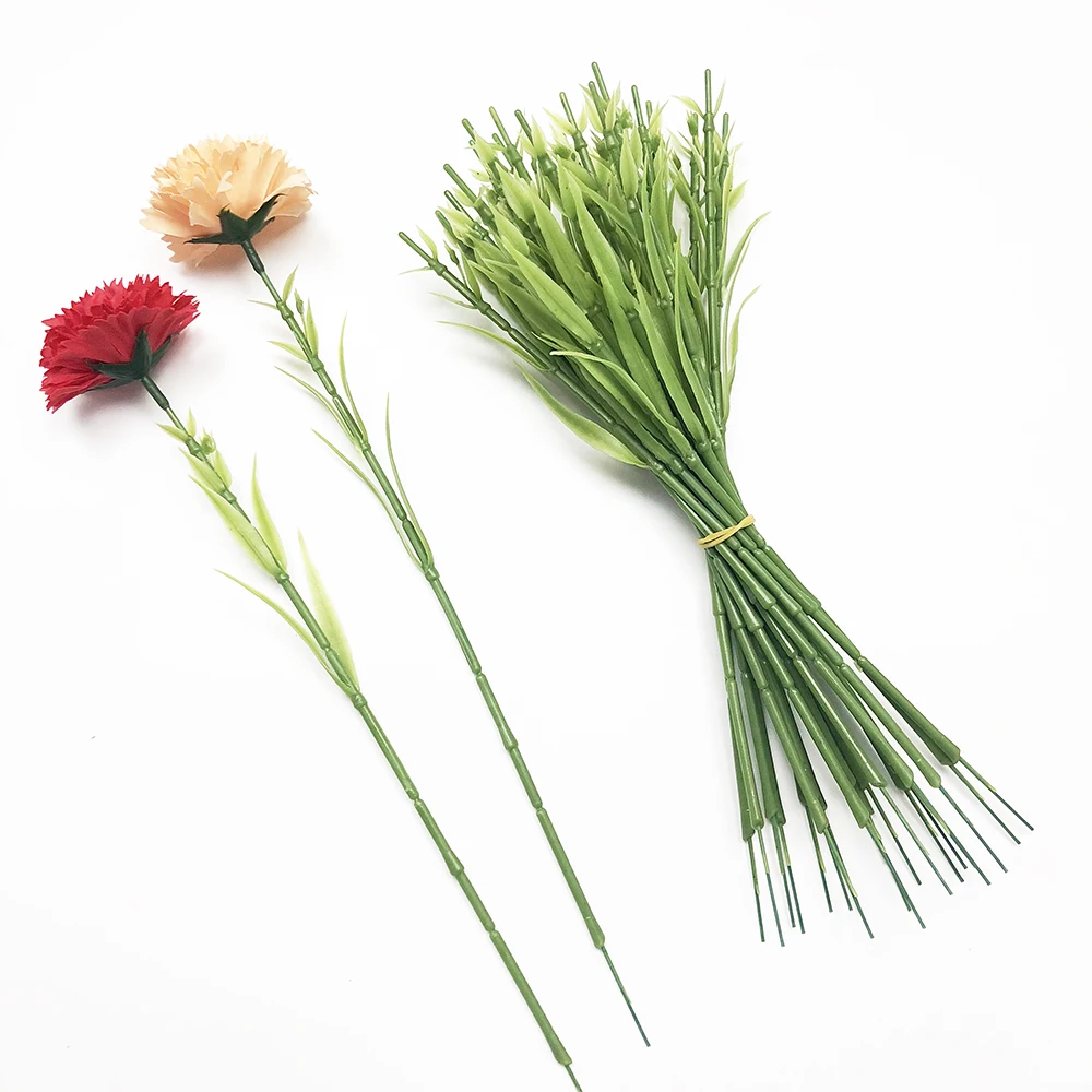 Hot Single Carnations Gift Plastic Wrapped Wire Preserved Soap flower Carnation Stem