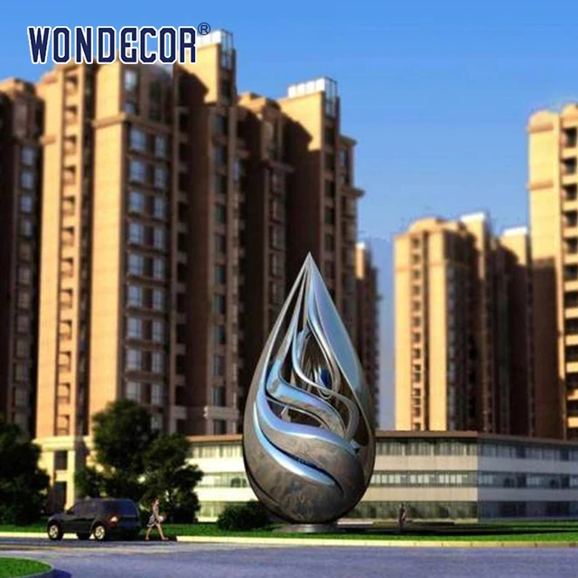 Custom modern stainless steel statue art abstract metal outdoor sculpture