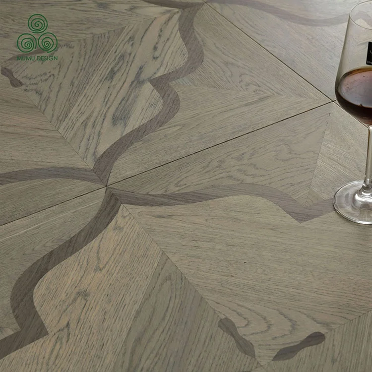 MUMU Indoor Decorative Versailles Deck Colors Herringbone Hexagon Square Real Wood Parquet Floor
