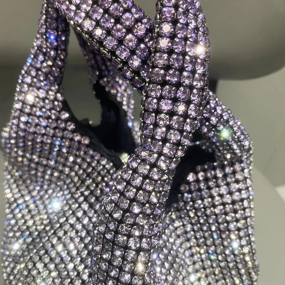 Handle Rhinestones Evening clutch Bag Purses and handbag luxury Designer hobo shoulder bag Shiny Crystal Clutch purse bucket bag