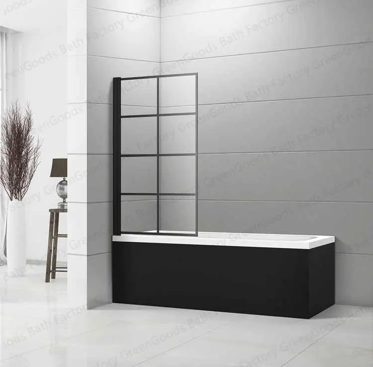 Cheap Tempered Glass Hinged  Bathtub Shower Panel Bathroom Shower Screen