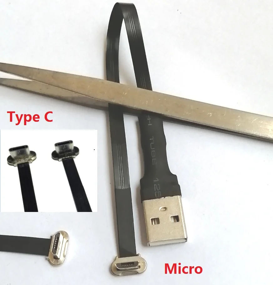 
USB-C Flat Ultra thin cable Angle flexible fpc usb cable 