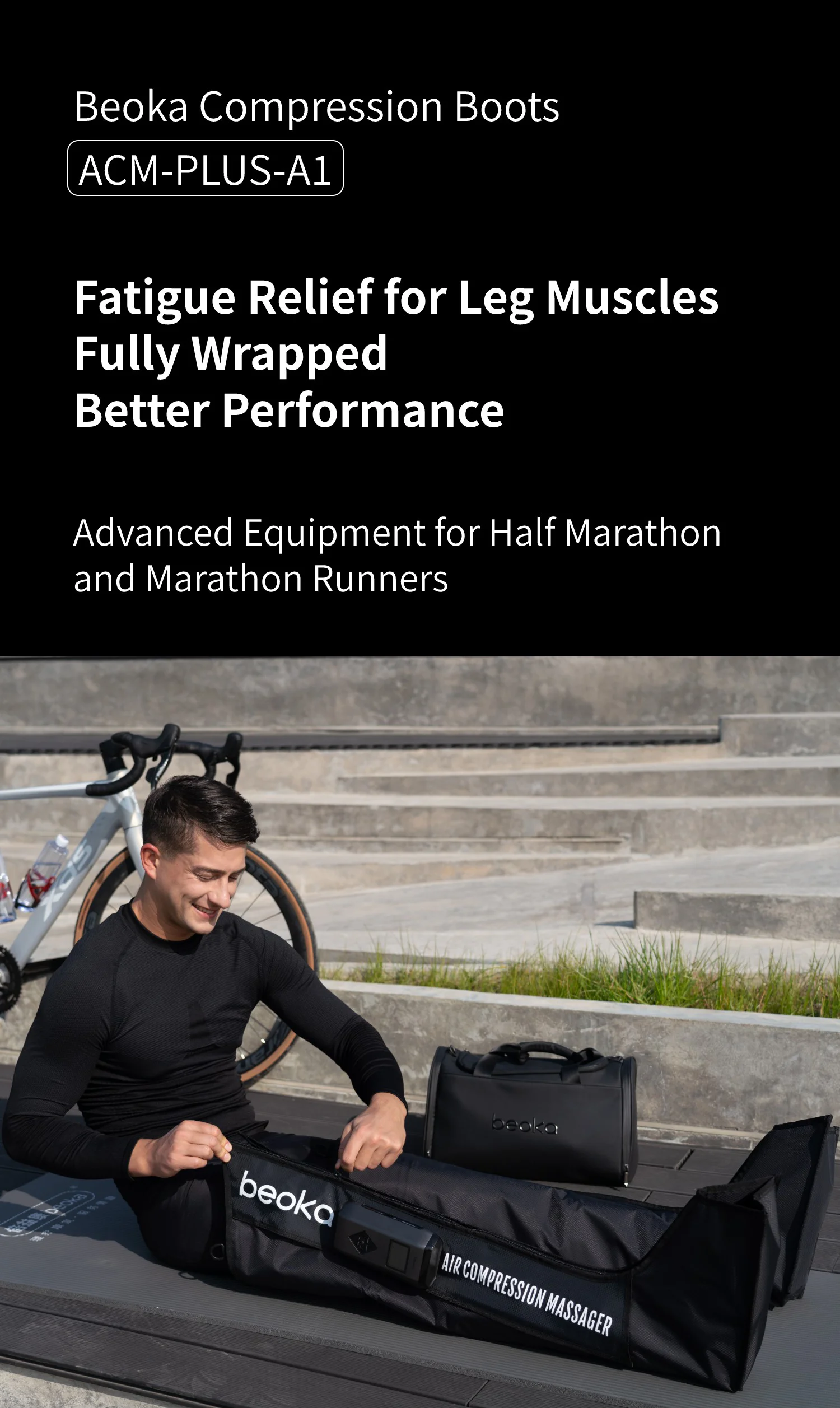 Beoka portable electric massage legs circulation pressotherapy air compression leg massager for circulation and relaxation