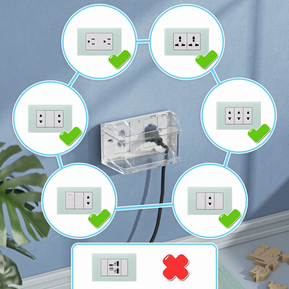 Baby Safety Electricity Box Childproof Socket Cover Box for Baby proofing Outlets Easy to Install - Easy to Use Outlet Cover