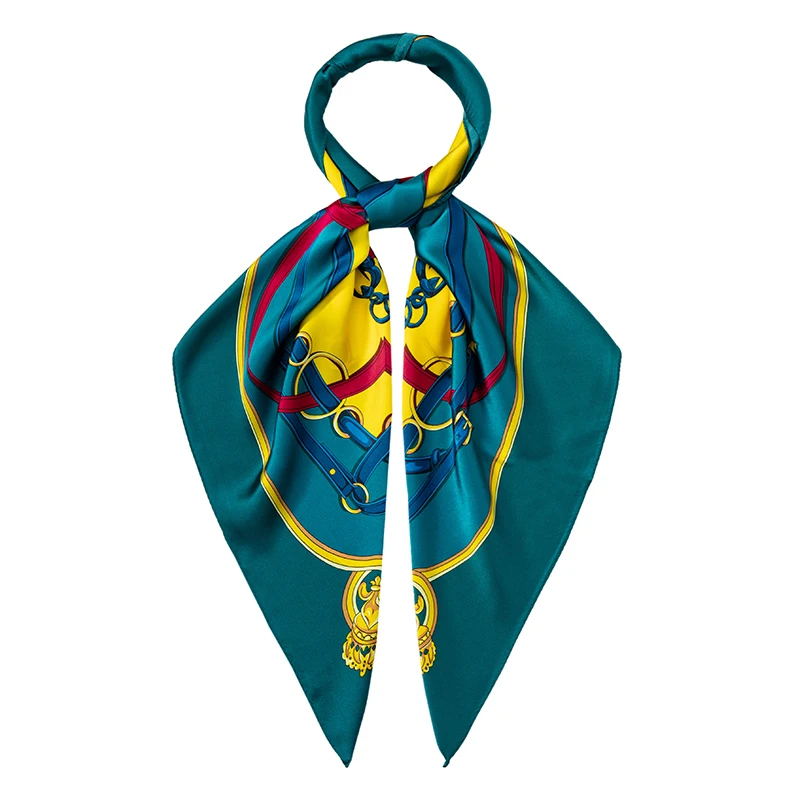 
Wholesale Silk Head Hair Scarf Printed Square 14MM 110*110CM 100 % Pure Silk Scarf For Women 