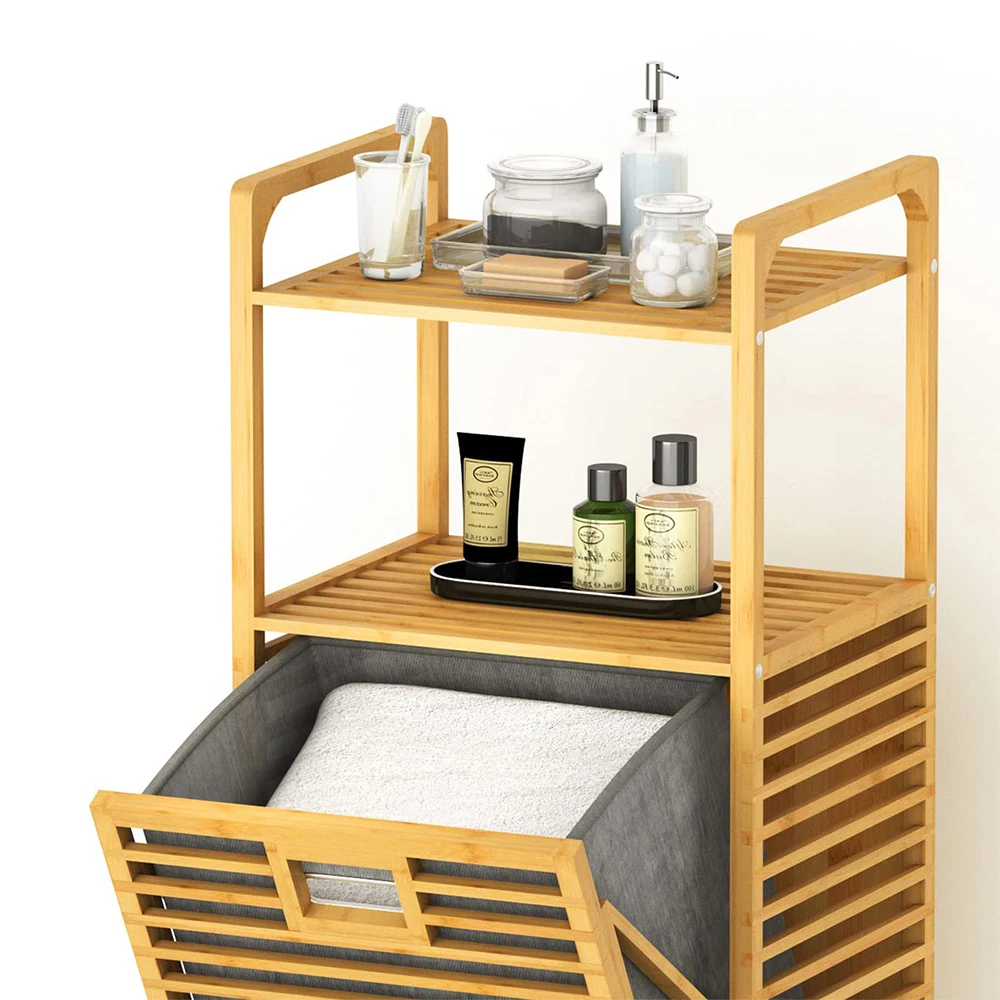 Hot sale High Capacity Wooden Bamboo Laundry Basket with Handles and Legs