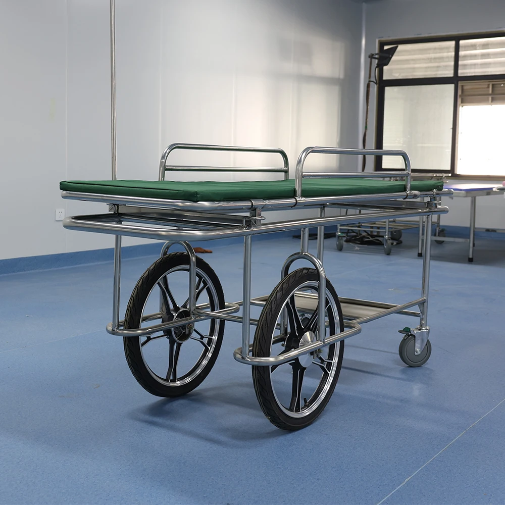 Medical Equipment Stainless Steel Ambulance Emergency Stretcher cart patient Transport Trolley For Sales