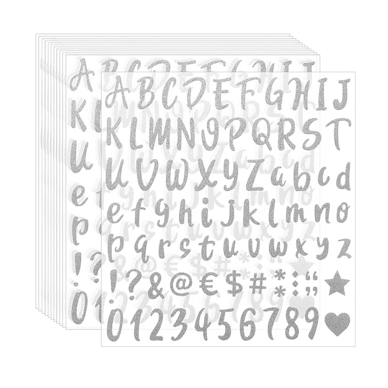 Adhesive Letters Small Cartoon ABC Stickers for Kids Vinyl Alphabet Number Sticker Set for DIY Craft Scrapbooking Embellishment