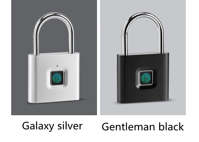 Keyless USB Rechargeable Portable Fingerprint Smart Padlock Quick Unlock Zinc Alloy Smart Biometric Fingerprint Padlock
