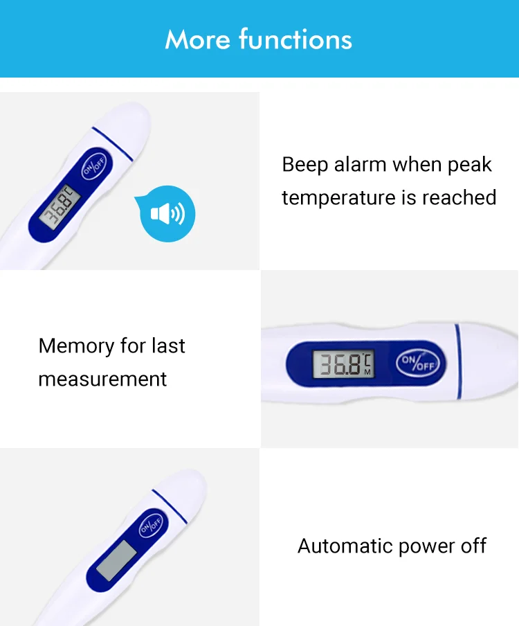 OEM Professional Production Flexible Tip Waterproof Thermometer Body Fever Baby Clinical Digital Thermometer