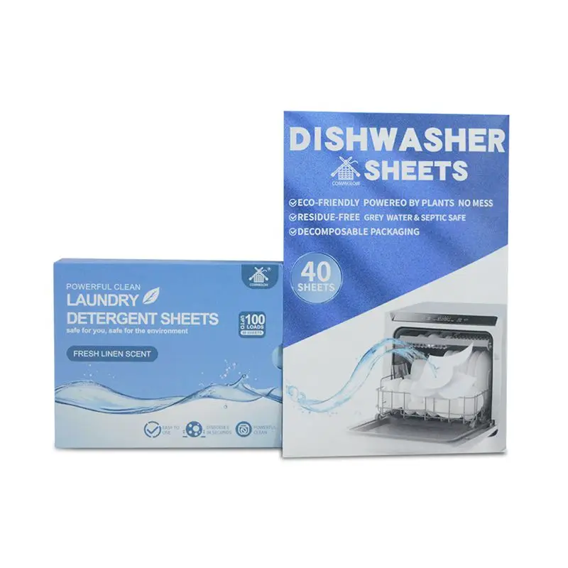 Custom logo washing machine super concentrated Gentle stain removal laundry detergent eco sheets