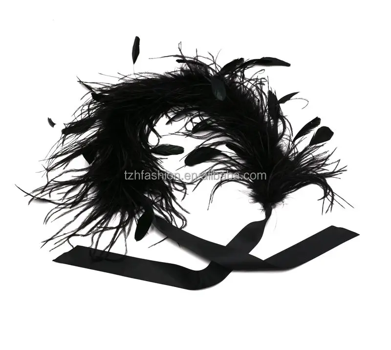 Wholesale Black Turkey Coque Ostrich Feather Boa Scarf For Party Wedding dress
