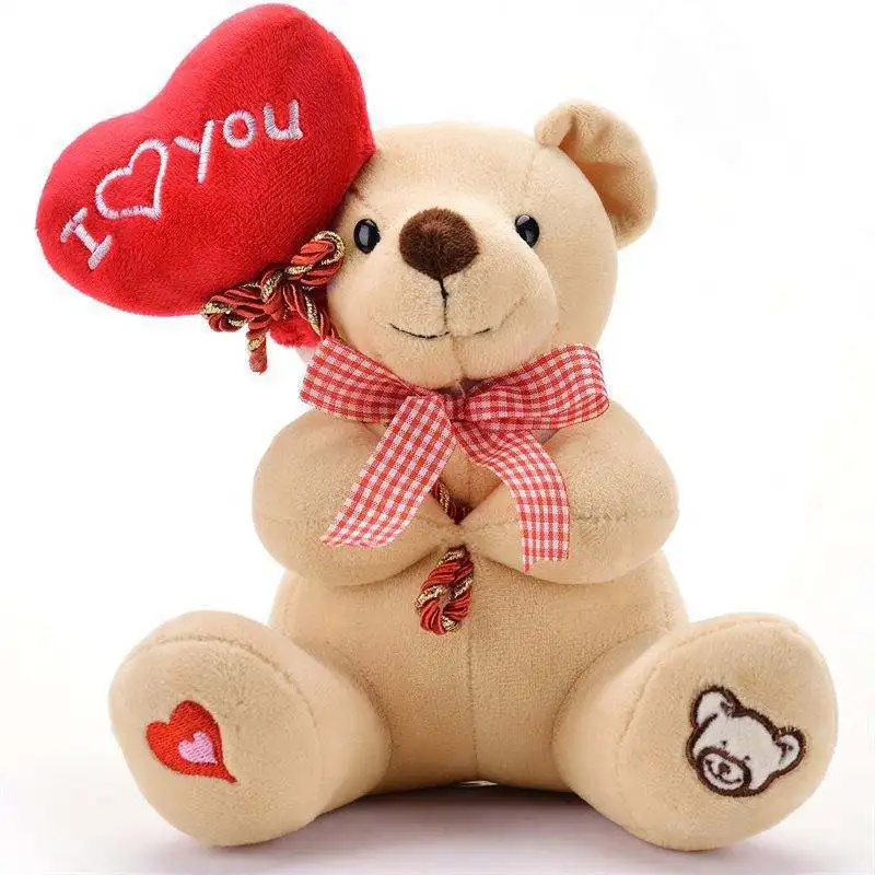 Newest Custom toys Valentine Bear Doll Valentine Gift I Love You Balloon Bear Stuffed Animals Plush Teddy Bear toy