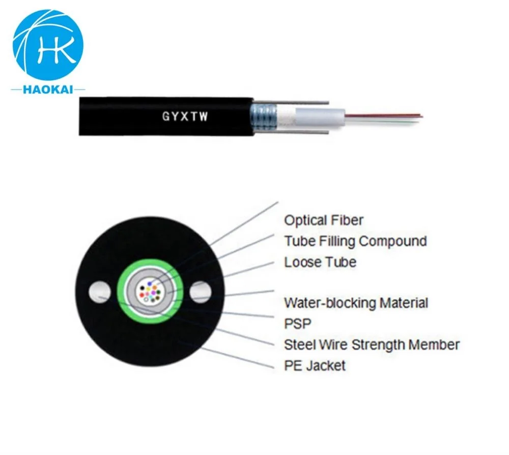 Aerial Fiber Optik Kablo 4 6 8 12 Core FO GYXTW Fiber Optical Cable 1km price