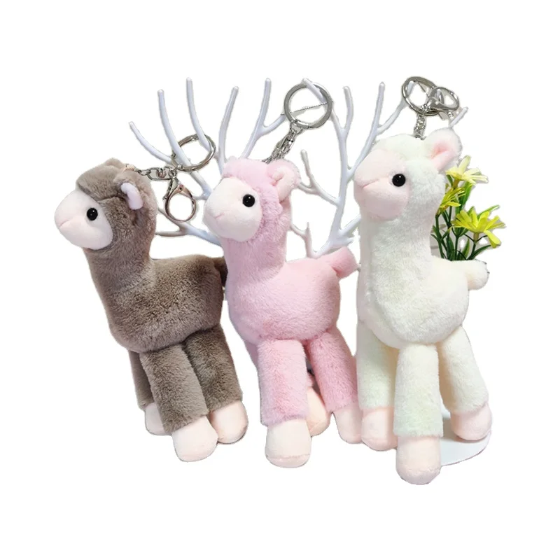 A830 Lovely Alpaca Plush Toy Japanese Alpaca Soft Stuffed Cute Sheep Llama Animal Dolls keychain Doll