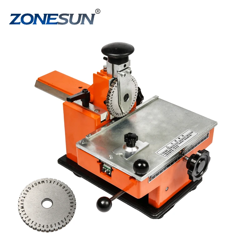 ZONESUN 4MM Manual  Embosser Metal Stainless Steel Stamping Printer Dog Tag Embossing Nameplate Marking Equipment Labels Tools